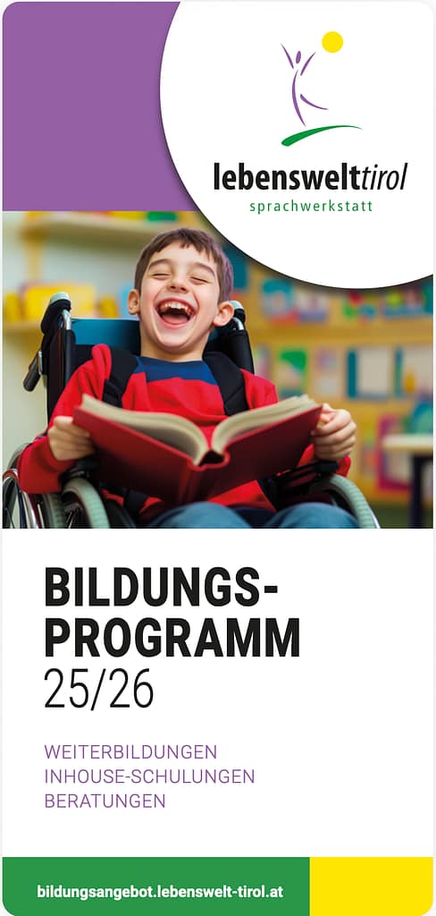Kurs-Broschuere-Deckblatt Unser Bildungsprogramm 2025/26 - ab sofort online und zum Nachlesen!