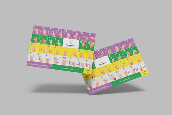 Demobild zu unseren Fingeralphabet-Karten