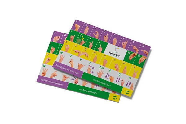 Fingeralphabet-Kärtchen (Pkg zu 10 Stk)